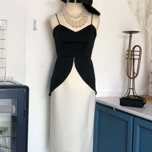 Raul Blanco Vintage 80s Spaghetti Strap Peplum 4 - Picture 3 of 6